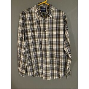 Wrangler Long Sleeve Pearl Snap Shirt Size Large